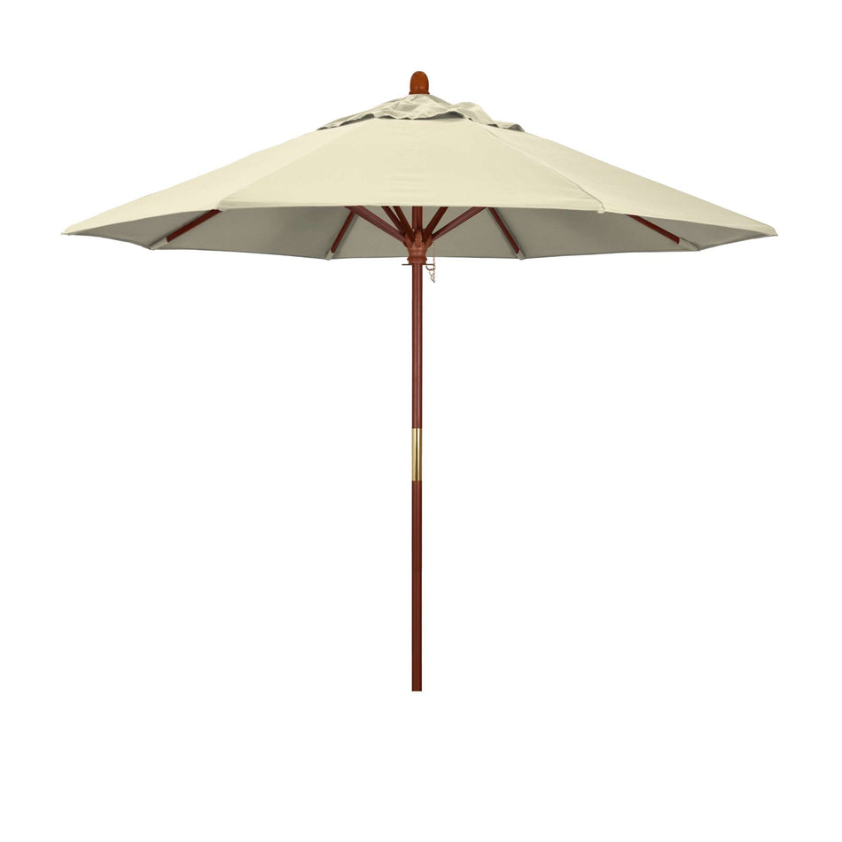 9' Patio California Umbrella with Hardwood Pole and Olefin Canopy for Outdoor Dining and Patio Shade, Antique Beige