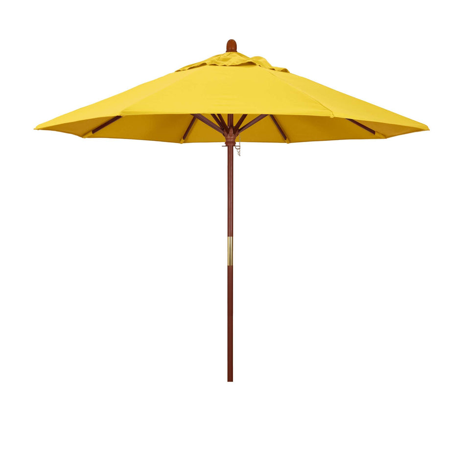 9' Patio California Umbrella with Hardwood Pole and Olefin Canopy for Backyard Lounge and Patio Use, Lemon