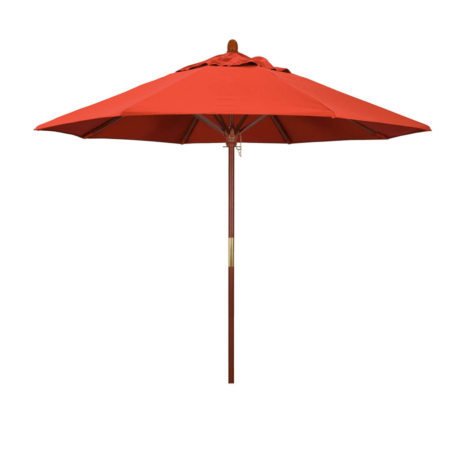 9' Patio California Umbrella with Hardwood Pole and Olefin Canopy for Patio Garden and Outdoor Shade, Sunset
