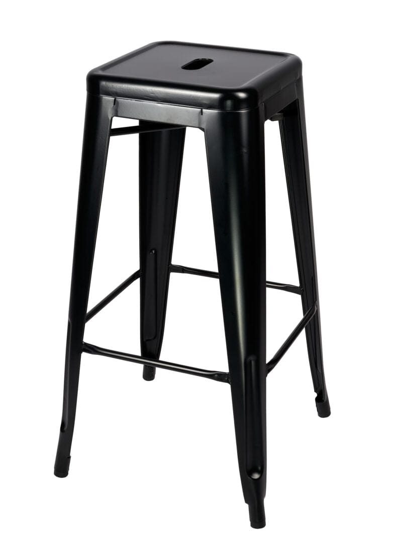 2 Pack Black Tolix Bar Stools, 30" Counter Height Seating for Patios, Kitchens or Backyard Bars
