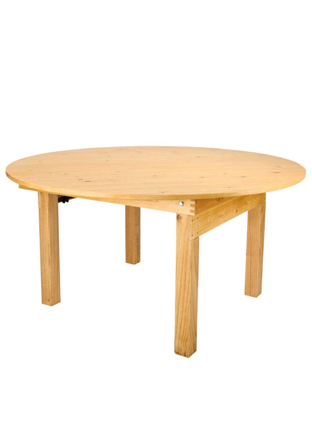 60" Round Pine Farm Table — Seats 8, Rustic Dining Room, Image 2