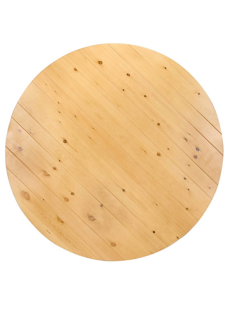 60" Round Pine Farm Table — Seats 8, Rustic Dining Room, Image 3