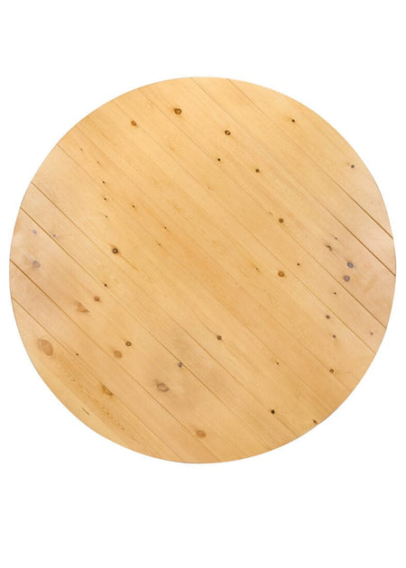 60" Round Pine Farm Table — Seats 8, Rustic Dining Room, Image 3