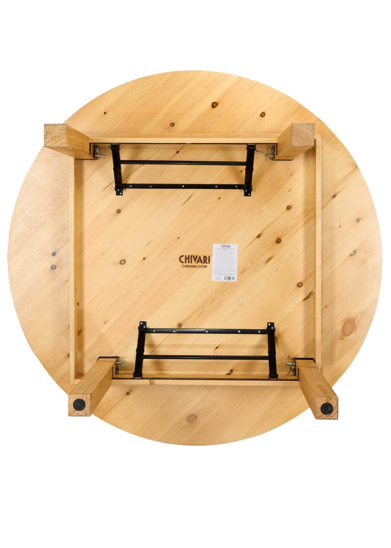 60" Round Pine Farm Table — Seats 8, Rustic Dining Room, Image 4