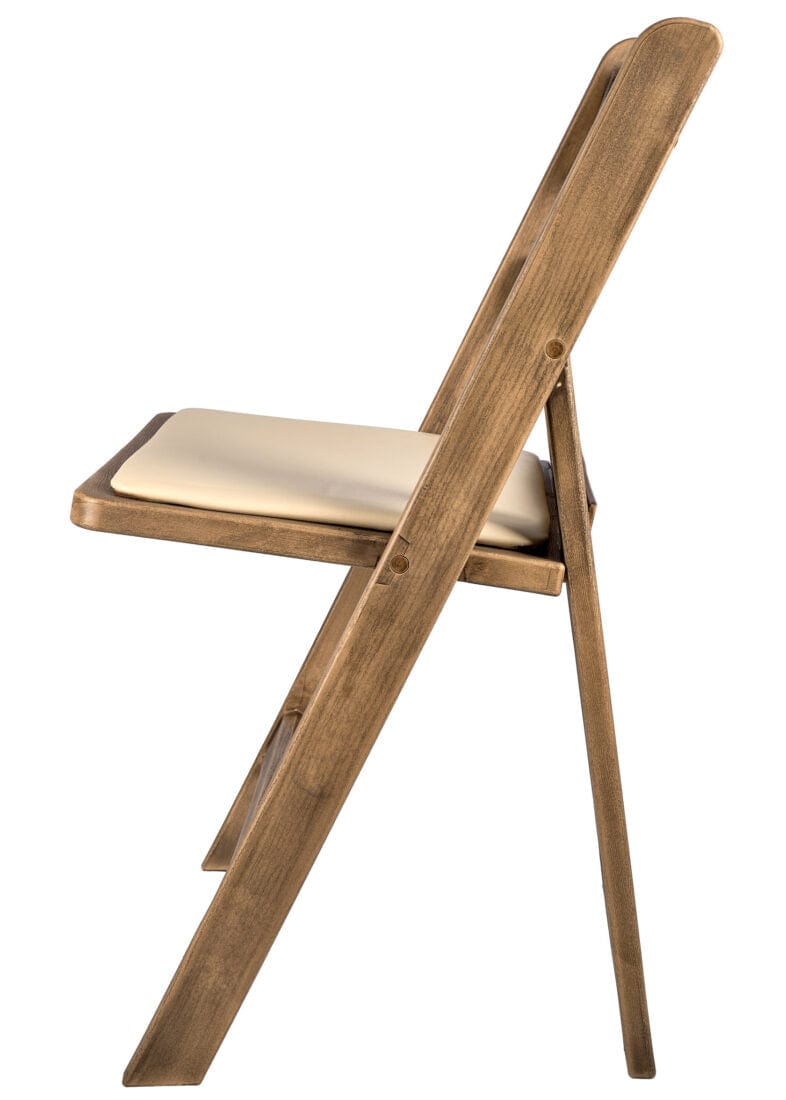Chestnut Resin WoodGrain™ Folding Chair with Tan Cushion, Image 6