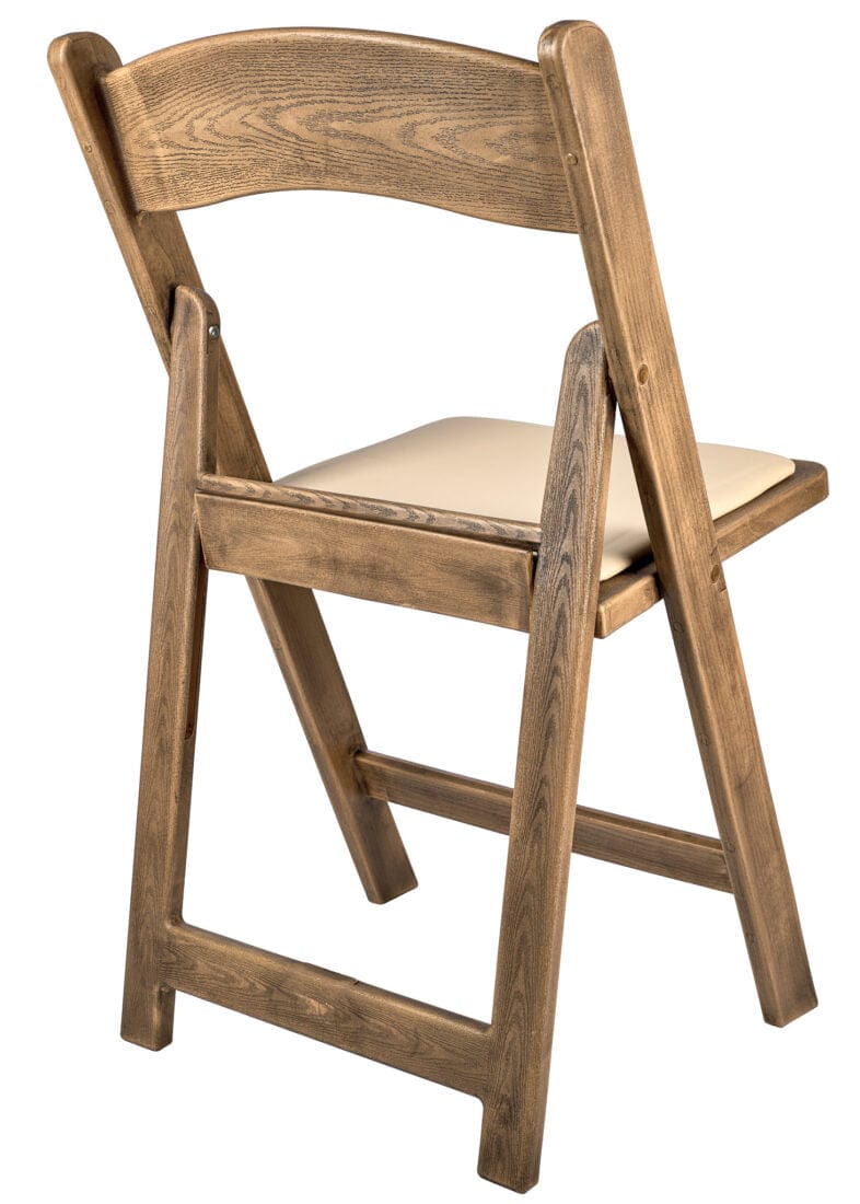Chestnut Resin WoodGrain™ Folding Chair with Tan Cushion, Image 9