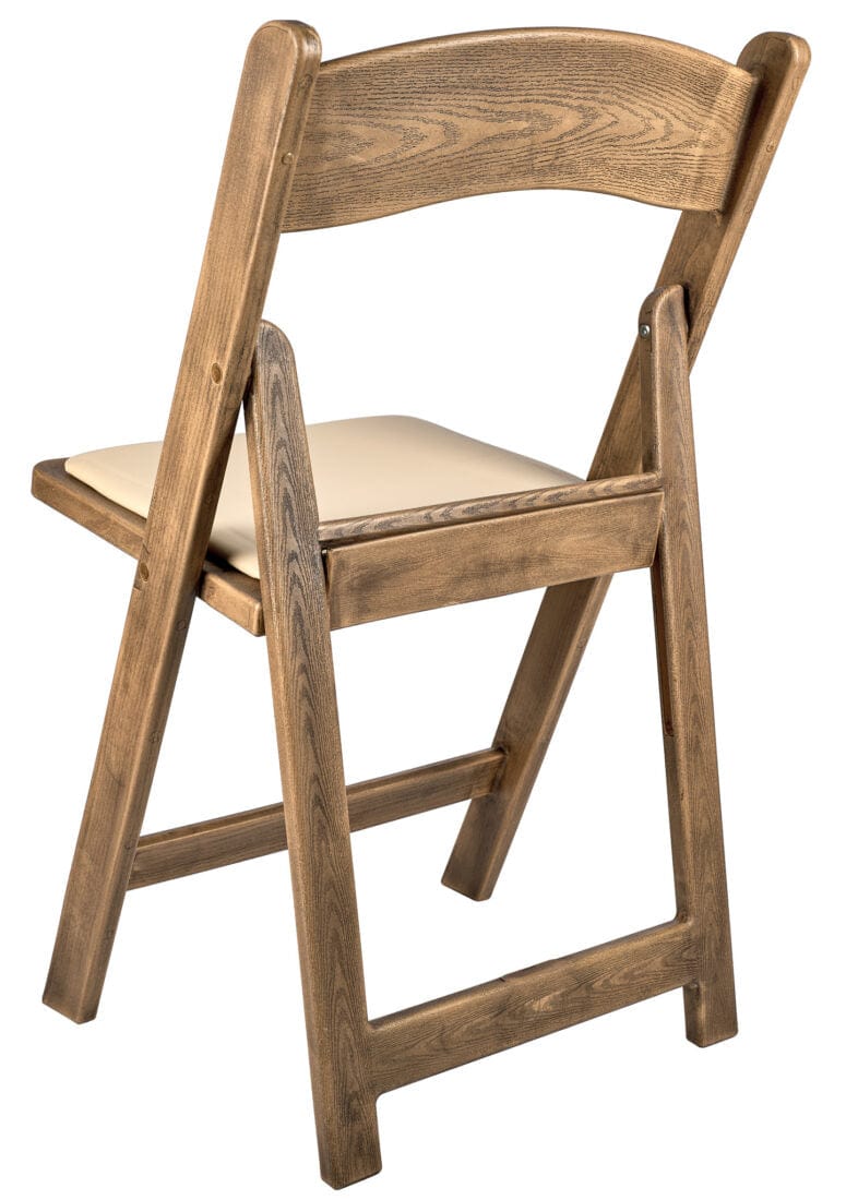 Chestnut Resin WoodGrain™ Folding Chair with Tan Cushion, Image 7