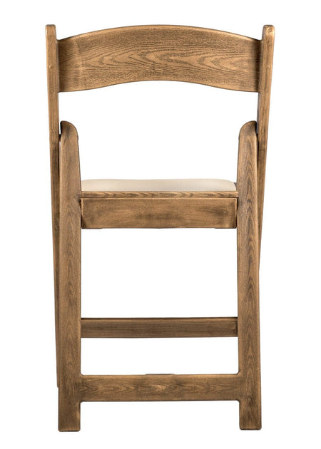 Chestnut Resin WoodGrain™ Folding Chair with Tan Cushion, Image 8