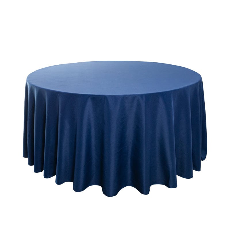 Navy Blue 5-Pack 120" Round Polyester Tablecloths for Home Dining Kitchen Entertaining Events, 190gsm