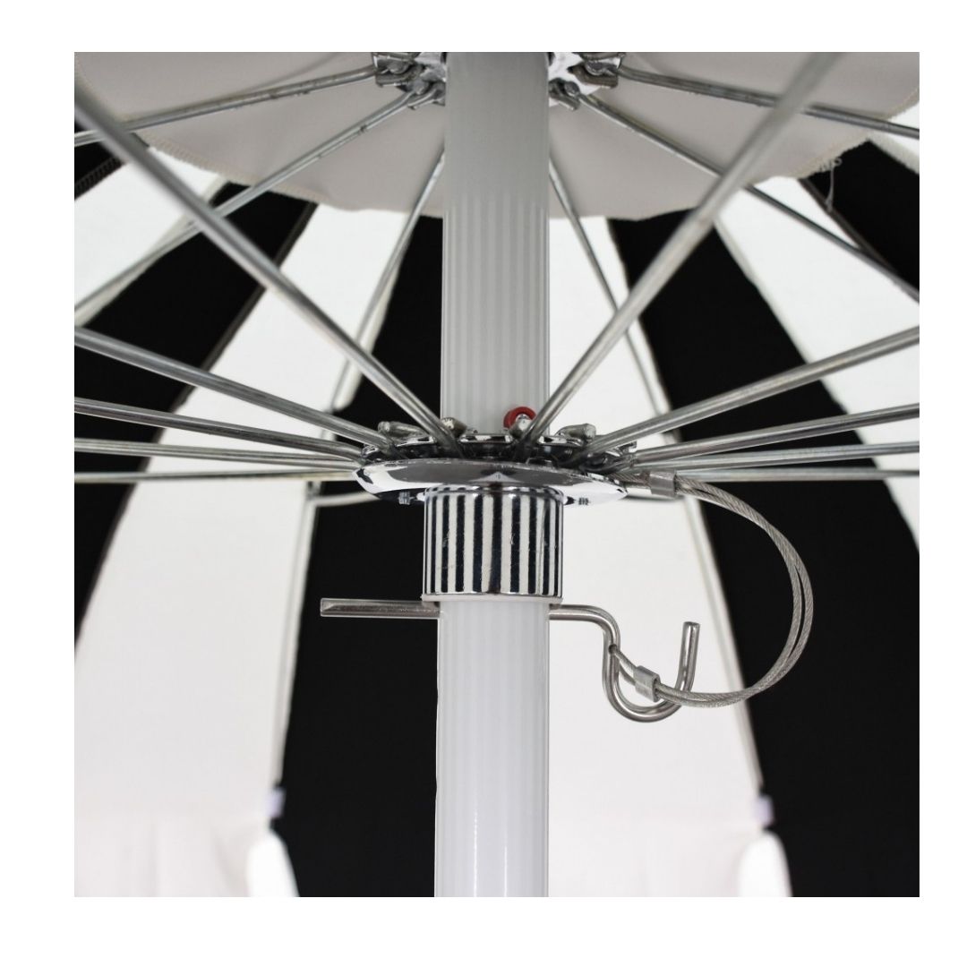 8.5' Patio California Umbrella Pagoda Series with Sunbrella Fabric and White Aluminum Pole for Backyard Lounge and Patio Use, Macaw, Image 6
