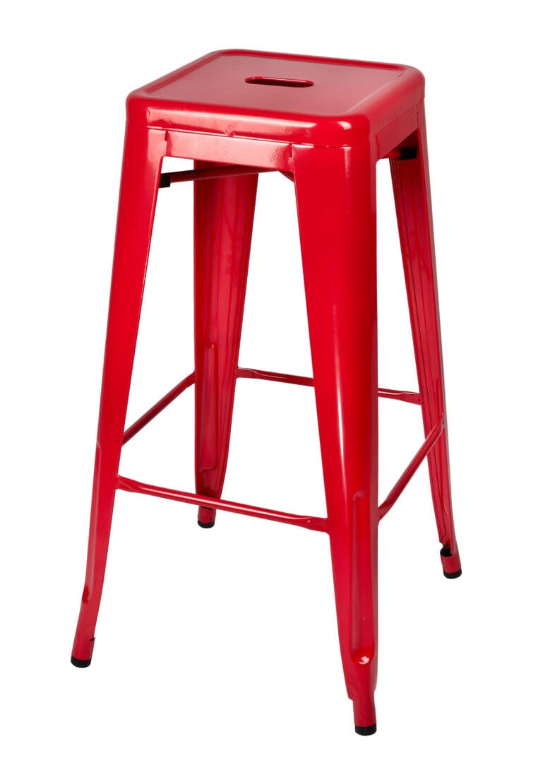 2 Pack Red Tolix Bar Stools, Retro Accent Chairs for Kitchen Islands or Party Areas
