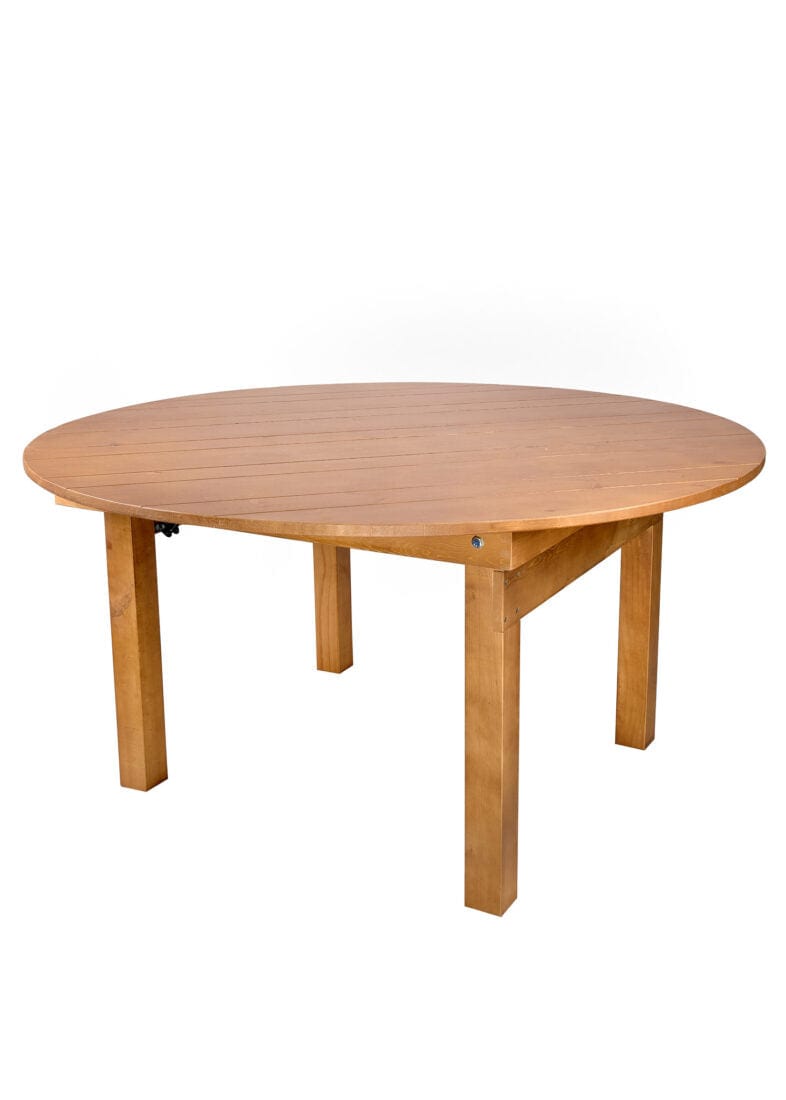 60" Round Farmhouse Table – Chestnut Pine, Seats 8–10 | Dining Room