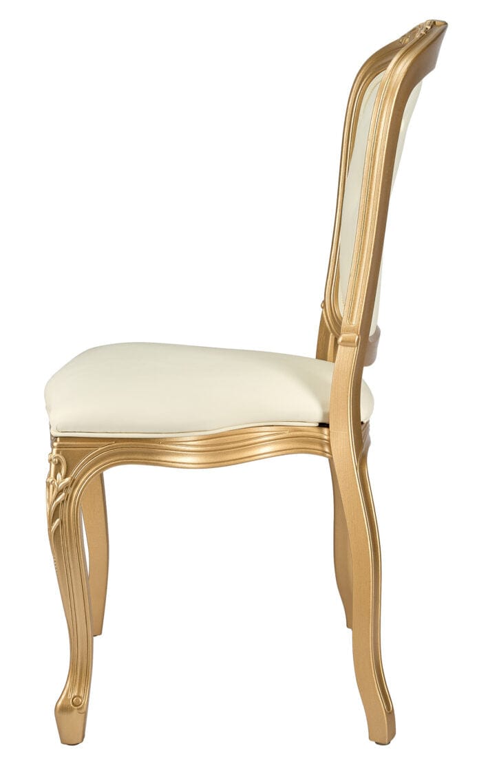 Ivory Vinyl Seat and Ivory Vinyl Tufted Back