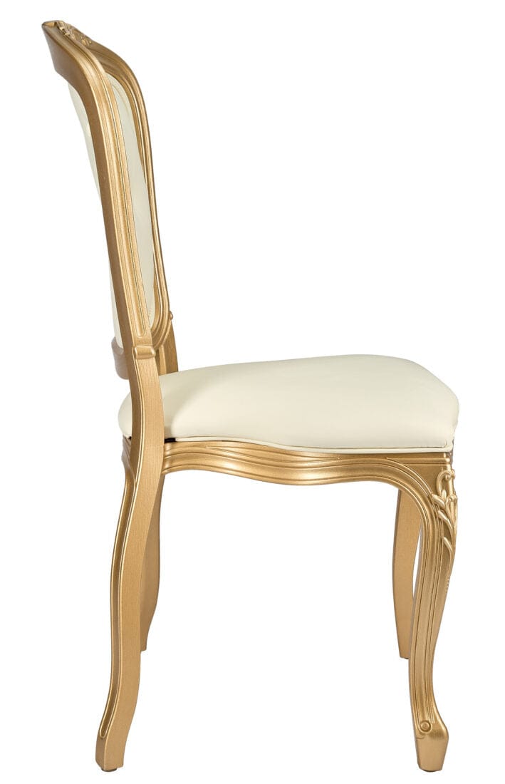 Ivory Vinyl Seat and Ivory Vinyl Tufted Back