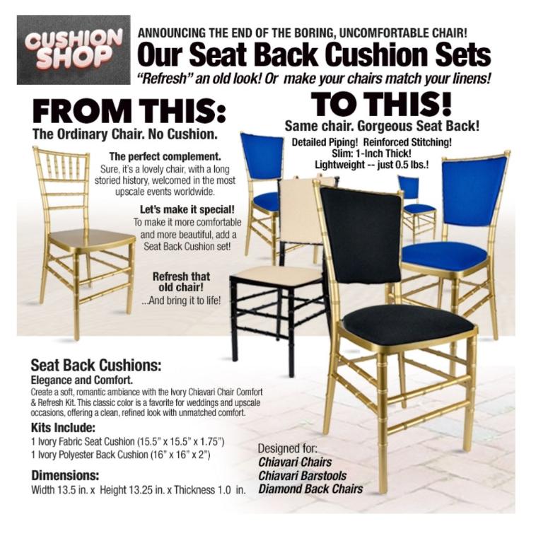 Beige Cushion Back and Matching Panel Seat for Chiavari Chairs, Image 11