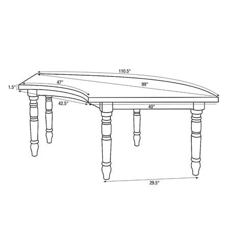 99" x 40" Chestnut Serpentine Fluted Leg Wood Farm Table, Image 11