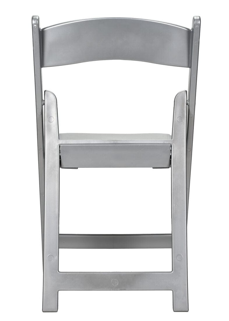 4 Pack Silver Resin Folding Chair with Vinyl Padded Seat for Indoor and Outdoor Patio Use, Image 7