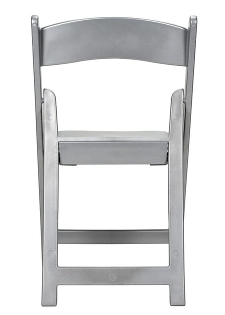 4 Pack Silver Resin Folding Chair with Vinyl Padded Seat for Indoor and Outdoor Patio Use, Image 7