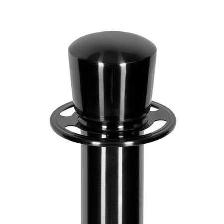 Black Polished Stanchion with Weighted Base and Crown Top, Image 3
