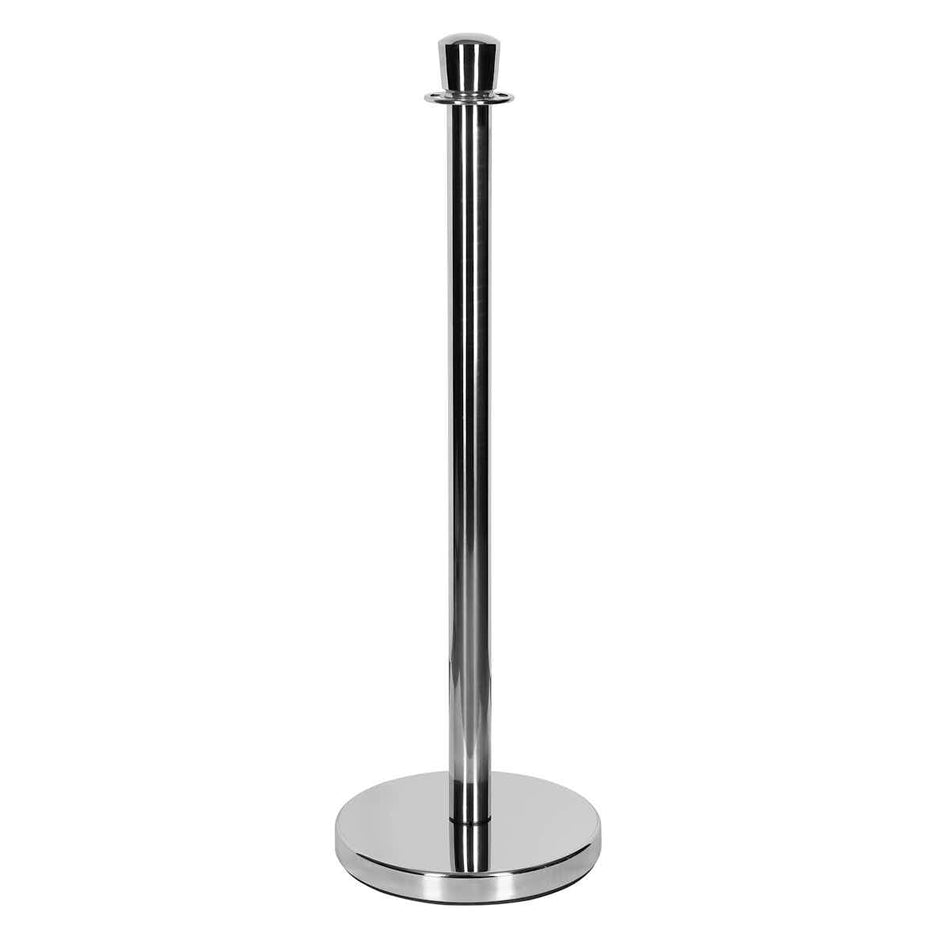 Chrome Polished Stanchion with Weighted Base and Crown Top