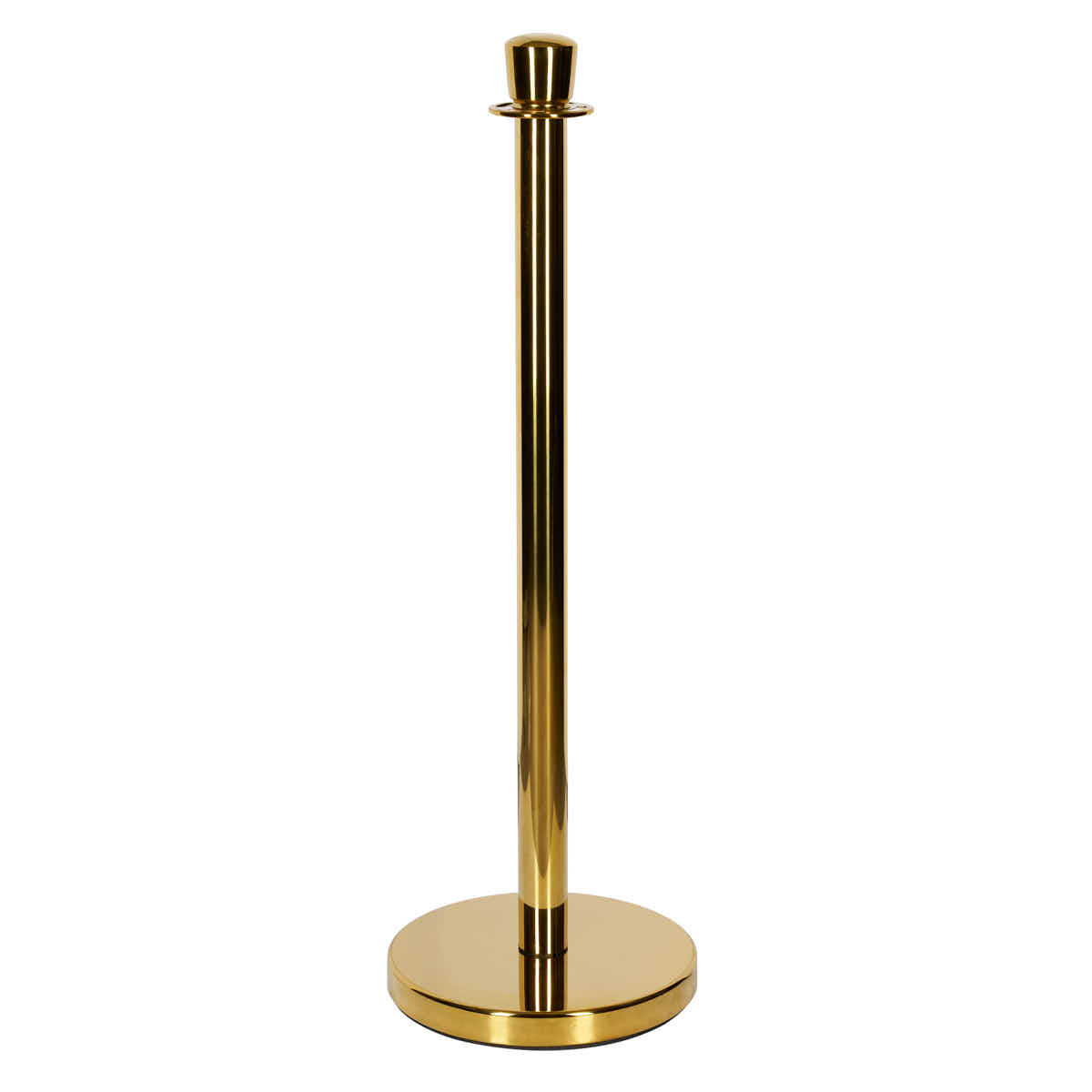 Gold Polished Stanchion with Weighted Base and Crown Top, Image 2