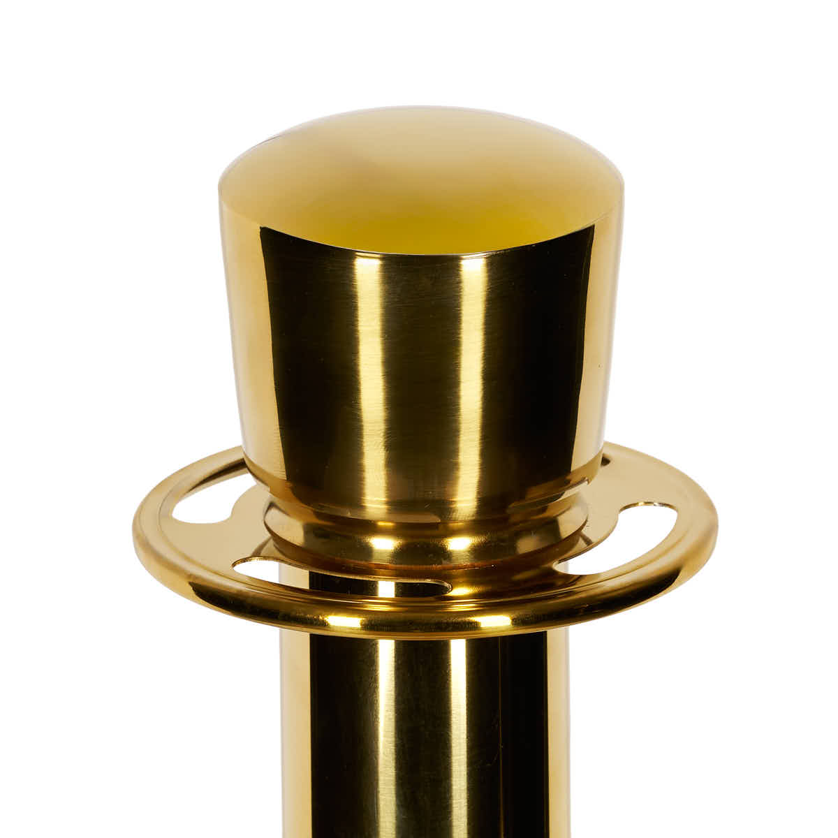 Gold Polished Stanchion with Weighted Base and Crown Top, Image 3