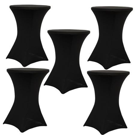 Black 5-Pack 36" Spandex Cocktail Table Covers for Home Kitchen Patio Entertaining Parties, 250gsm, Image 2