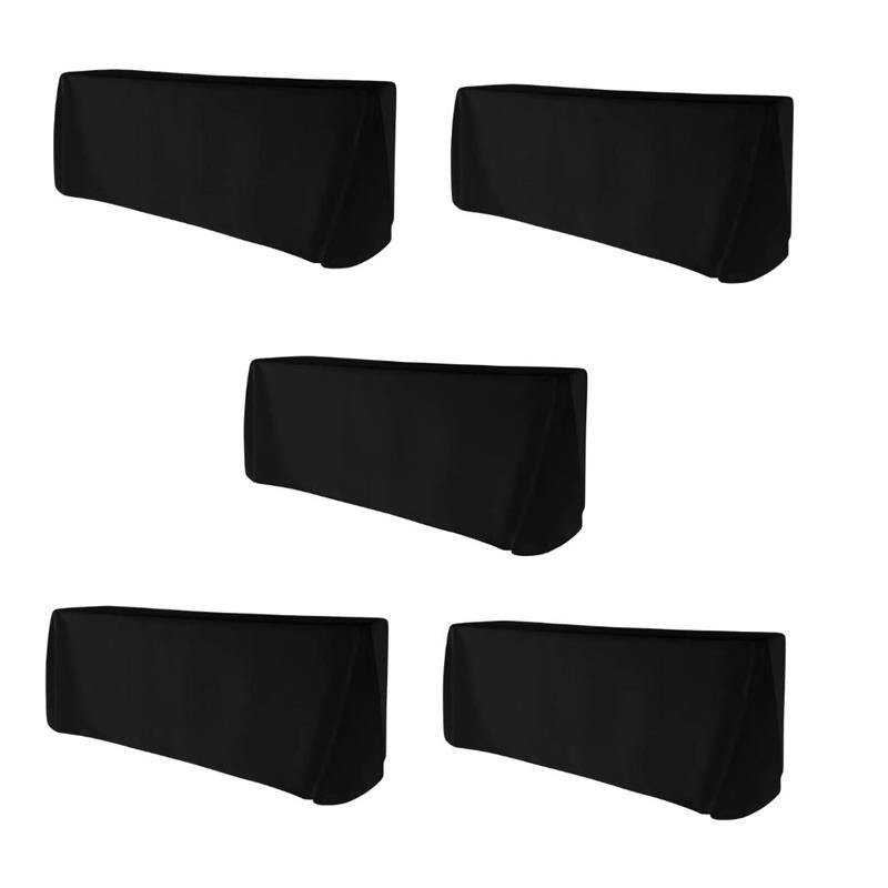 Black 5-Pack 90" x 132" Rectangle Polyester Tablecloths for Home Dining Kitchen Entertaining Parties, 190gsm, Image 2