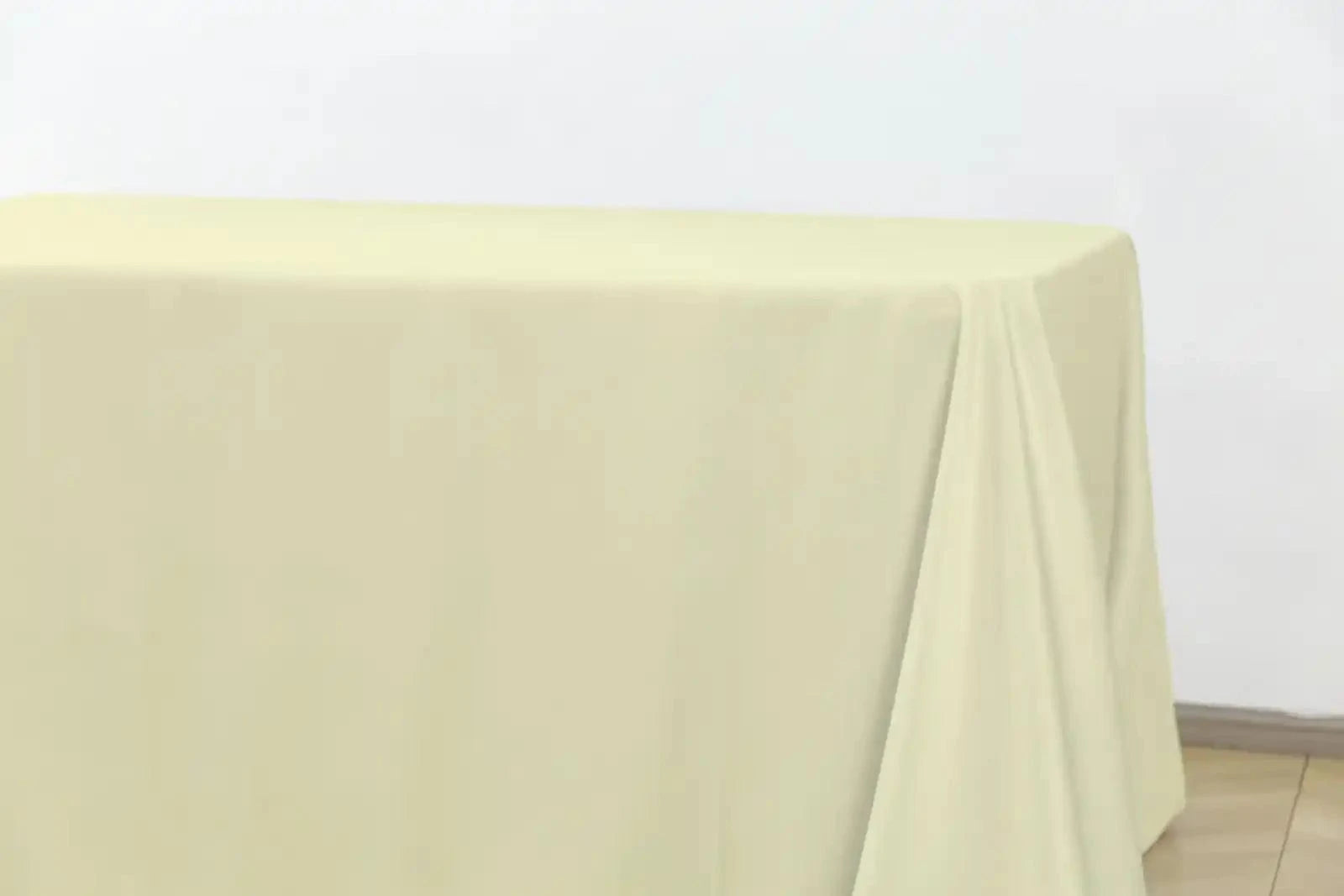 Ivory 5-Pack 90" x 132" Rectangle Polyester Tablecloths for Home Dining Kitchen Entertaining Gatherings, 190gsm, Image 3