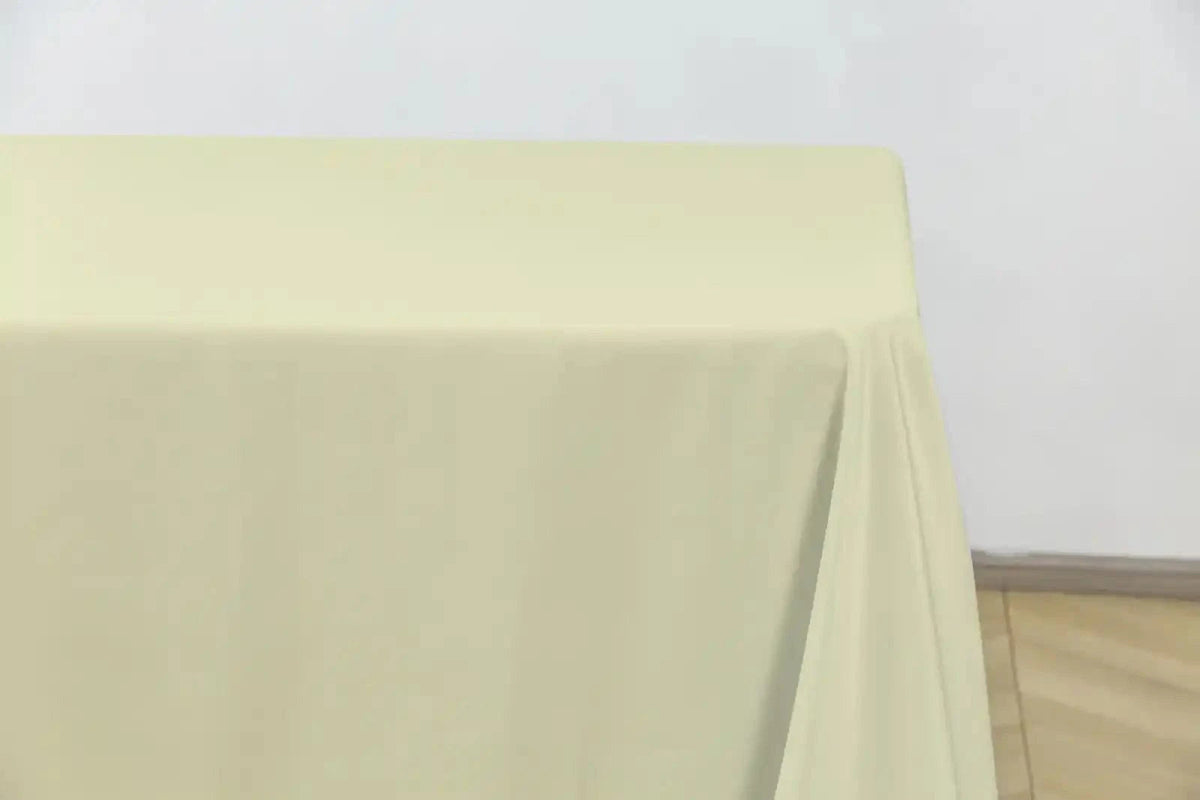 Ivory 5-Pack 90" x 132" Rectangle Polyester Tablecloths for Home Dining Kitchen Entertaining Gatherings, 190gsm, Image 4