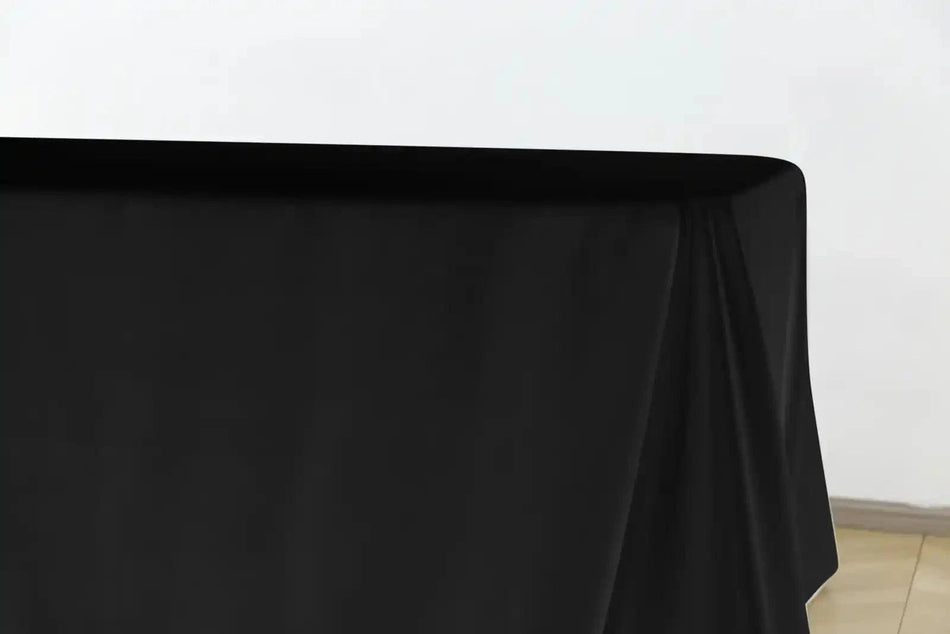 Black 5-Pack 90" x 156" Rectangle Polyester Tablecloths for Home Dining Kitchen Entertaining Parties, 190gsm