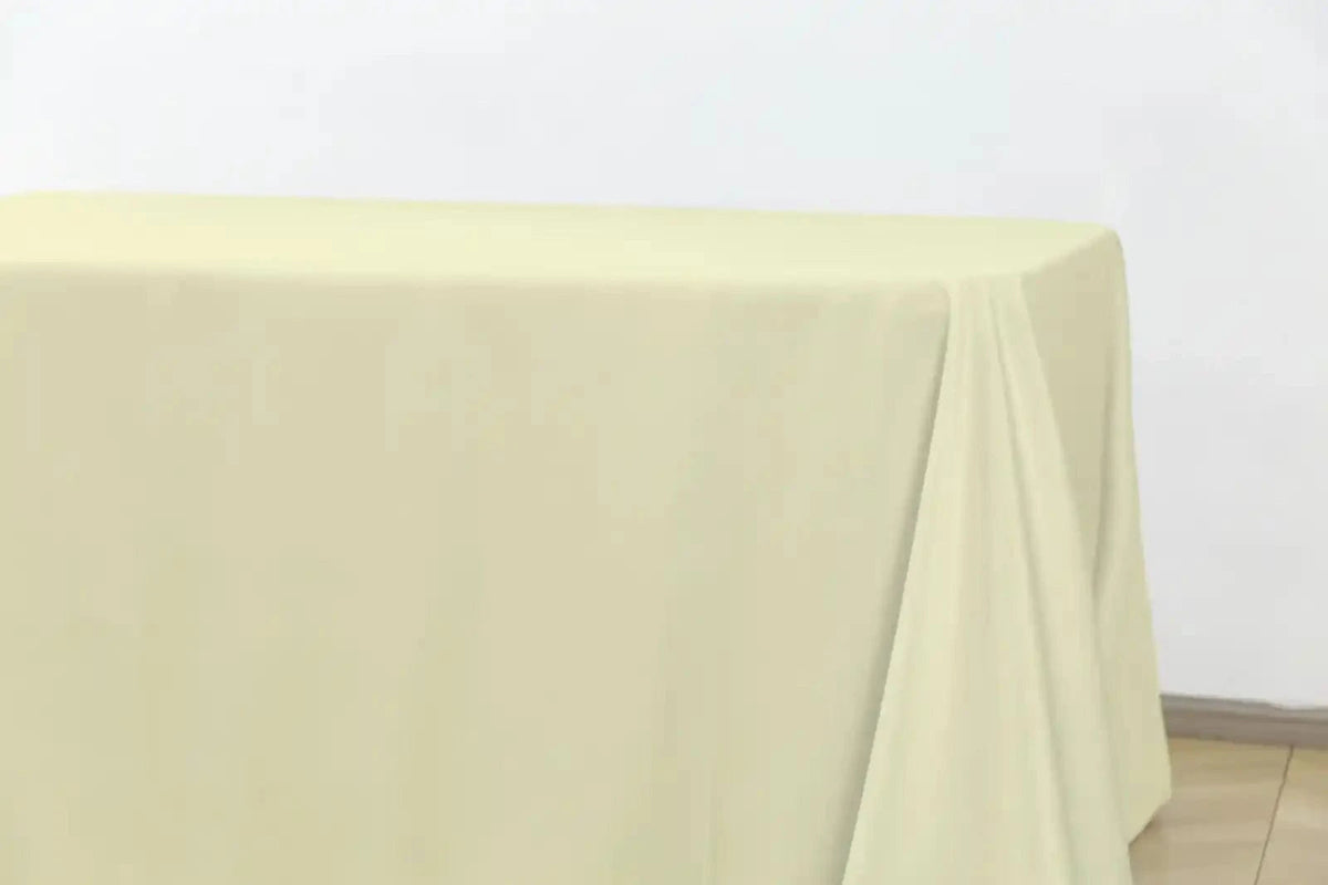 Ivory 5-Pack 90" x 156" Rectangle Polyester Tablecloths for Home Dining Kitchen Entertaining Gatherings, 190gsm, Image 3
