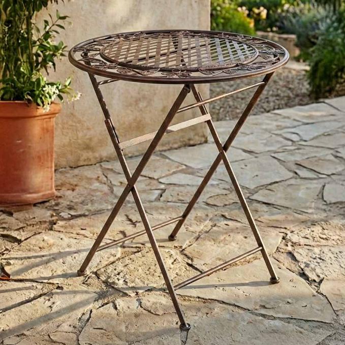 Barcelona Bistro Table 28" Distressed Bronze – Patio & Indoor