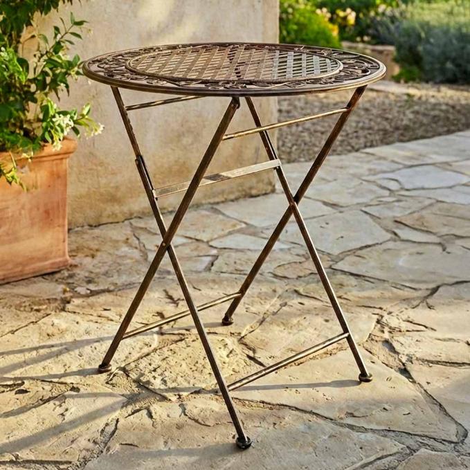 Vintage Copper Bistro Table 28" Round — Patio & Indoor Bistro Table