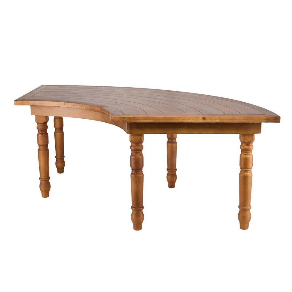 99" x 40" Chestnut Serpentine Fluted Leg Wood Farm Table