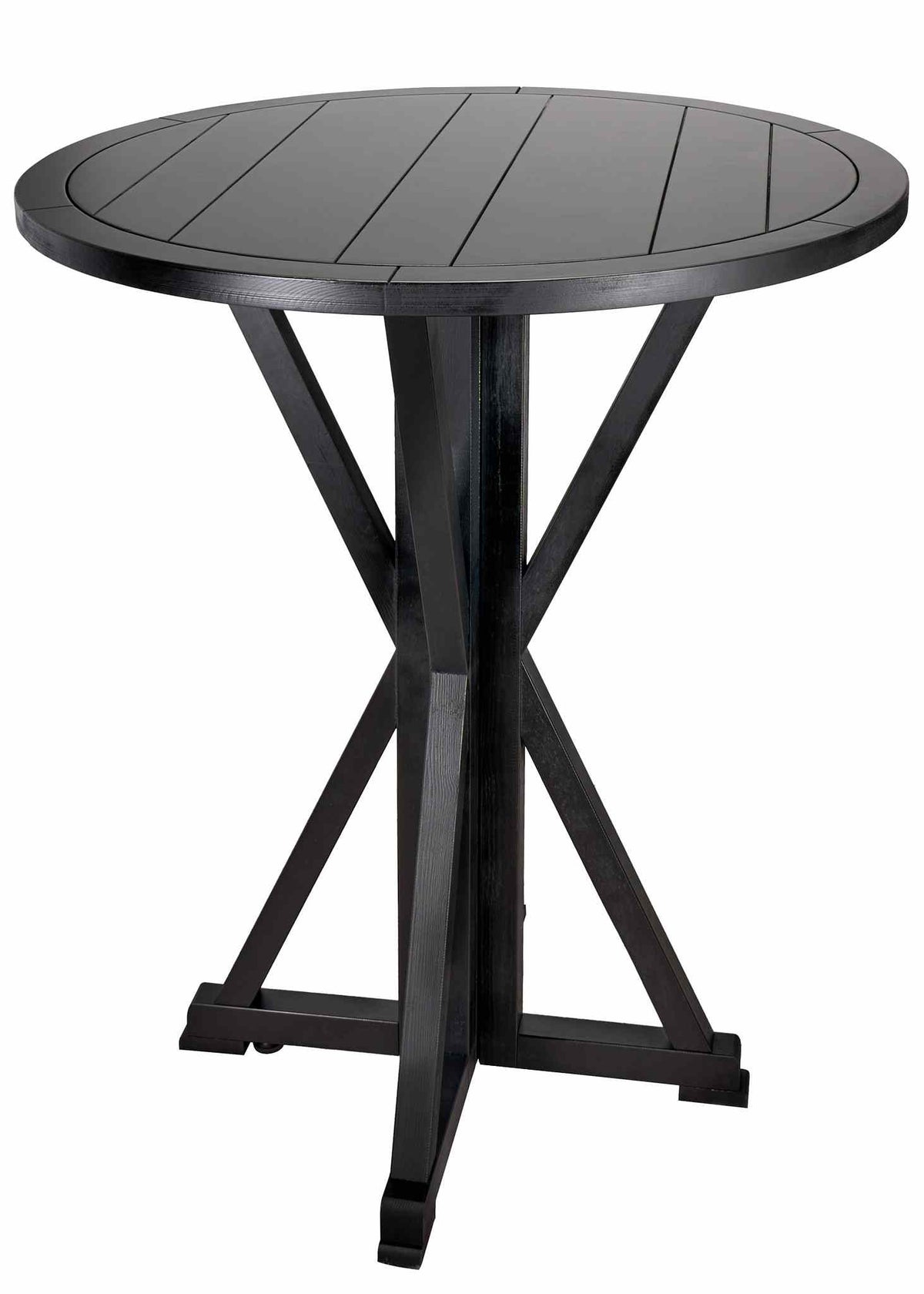36" (3 Foot) Round Farm Cocktail Table, Black, Image 2