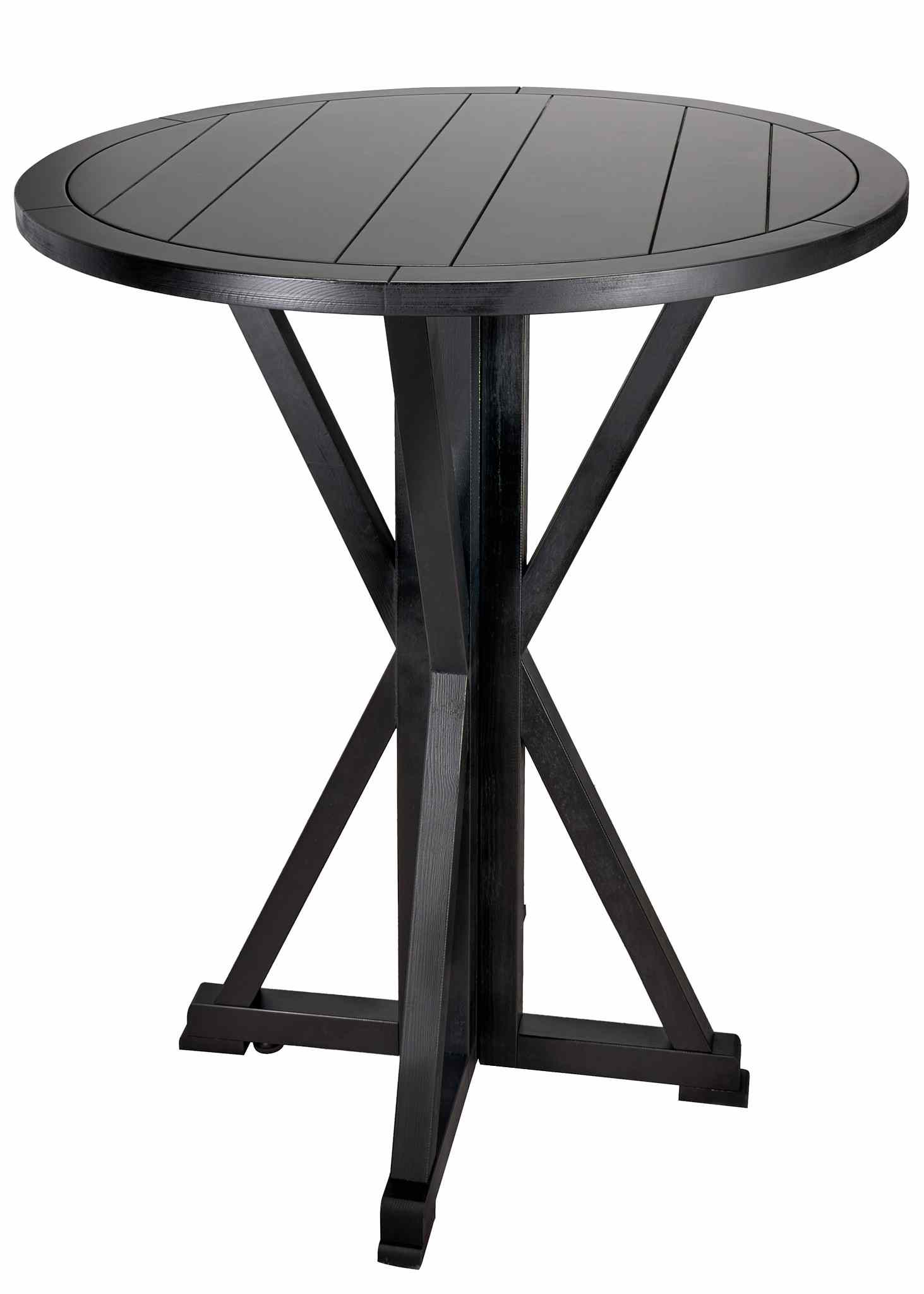 36" (3 Foot) Round Farm Cocktail Table, Black, Image 2
