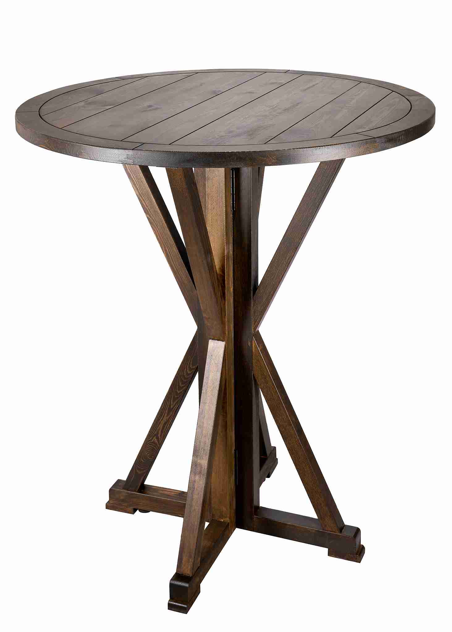 36" (3 Foot) Round Farm Cocktail Table, Fruitwood, Image 2