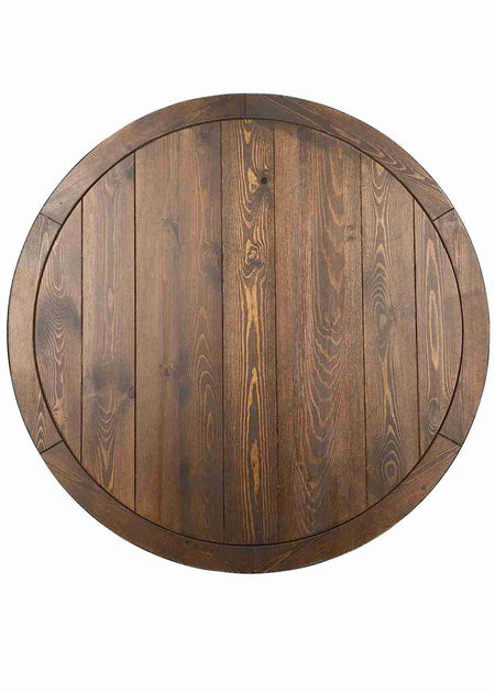 36" (3 Foot) Round Farm Cocktail Table, Fruitwood, Image 3
