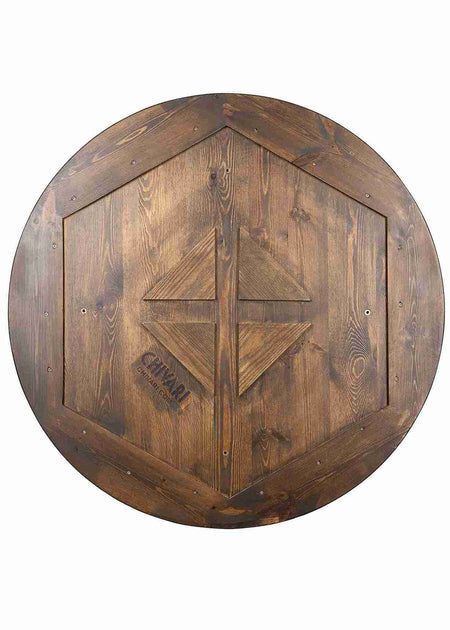 36" (3 Foot) Round Farm Cocktail Table, Fruitwood, Image 4