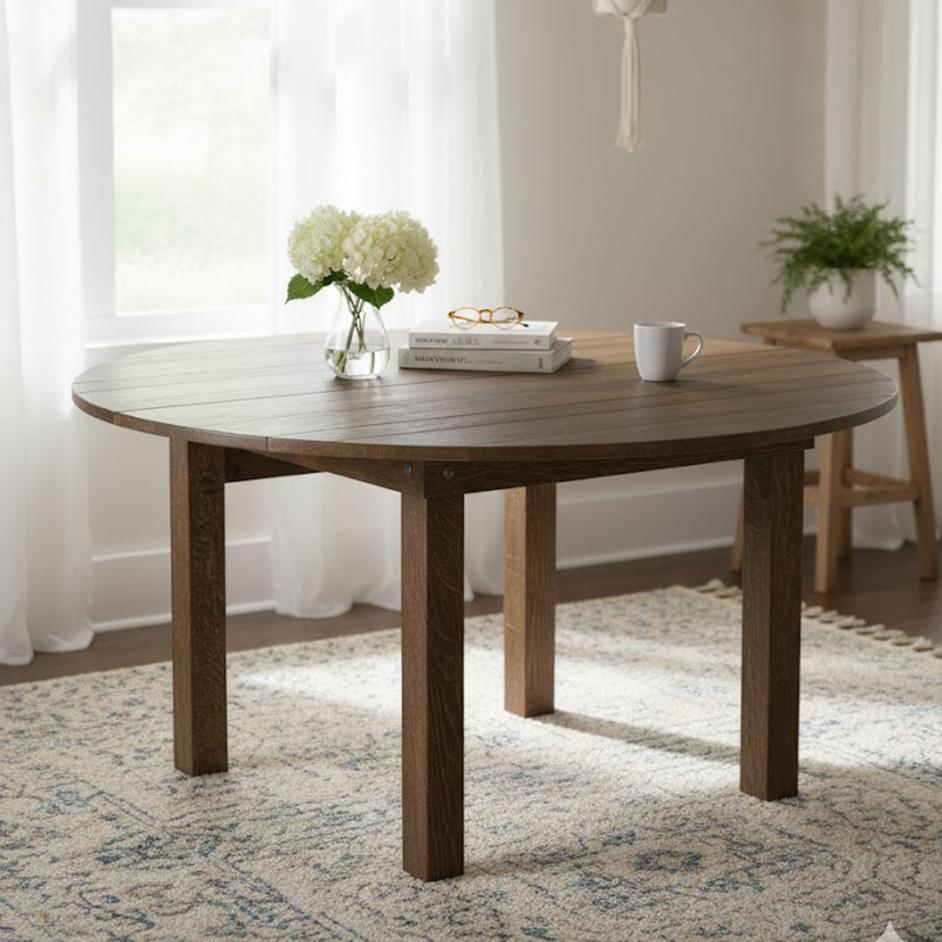 60" Round Farm Table - Fruitwood Dining Table, Seats 8 (Dining Room)