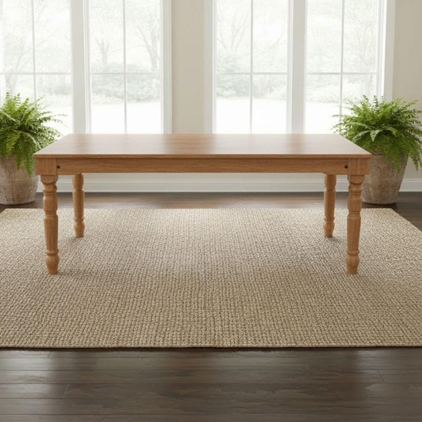 Farmhouse Dining Table 96" x 40" Chestnut – Solid Pine Rectangular, Seats 8–10 | Dining Room