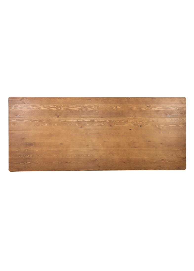 Farmhouse Dining Table 96" x 40" Chestnut – Solid Pine Rectangular, Seats 8–10 | Dining Room, Image 6