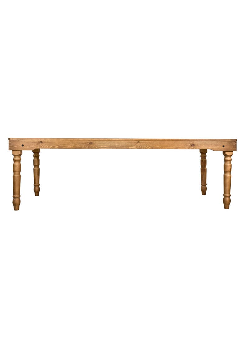 Farmhouse Dining Table 96" x 40" Chestnut – Solid Pine Rectangular, Seats 8–10 | Dining Room, Image 4