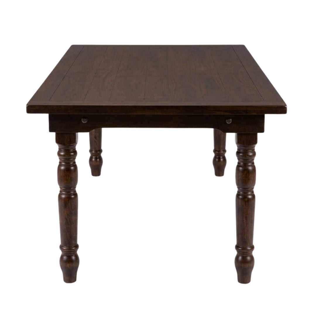 Farmhouse Dining Table 96" x 40" Fruitwood – Solid Pine, Fluted Legs, Seats 8–10 (Dining Room), Image 4