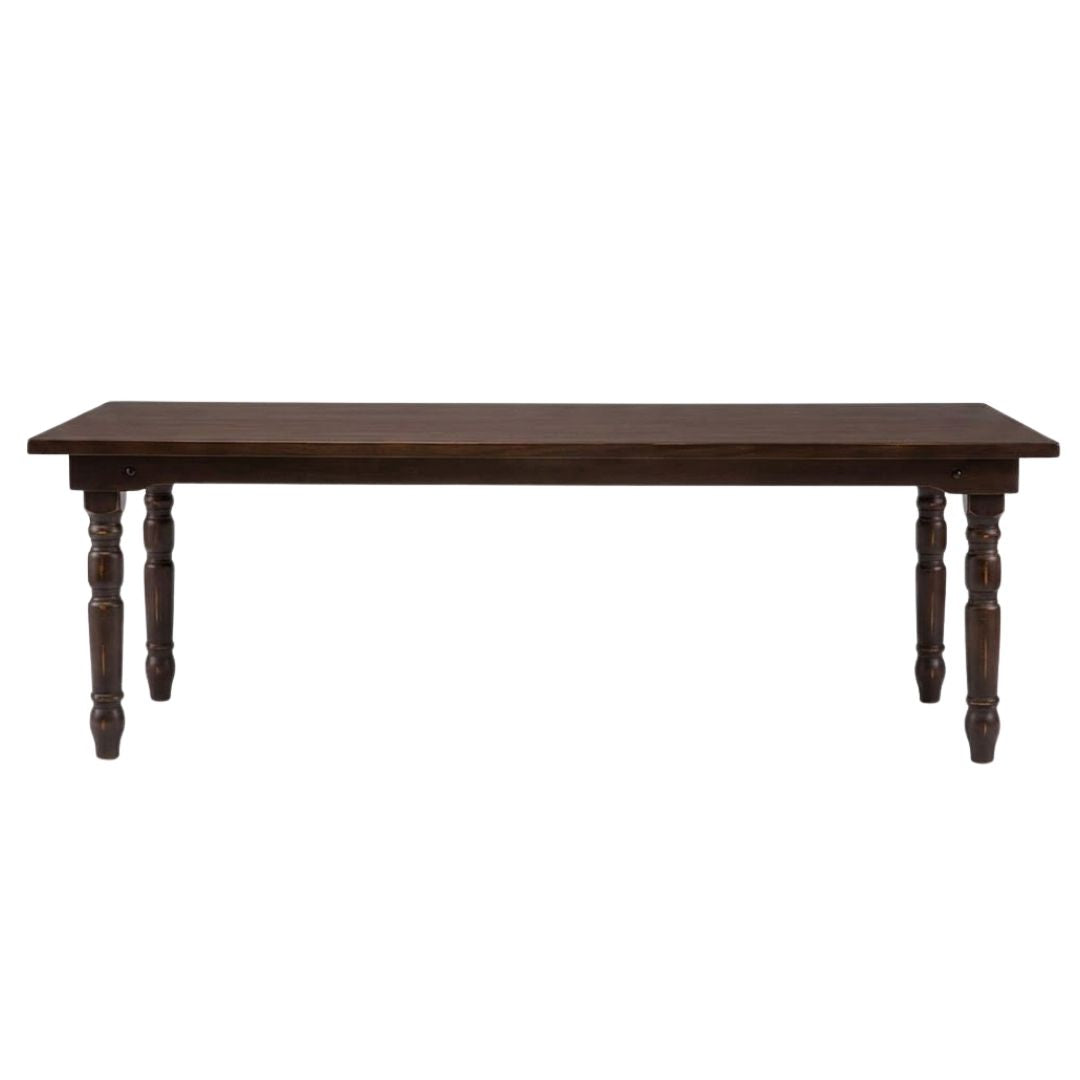 Farmhouse Dining Table 96" x 40" Fruitwood – Solid Pine, Fluted Legs, Seats 8–10 (Dining Room), Image 6