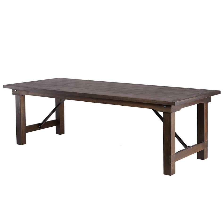 96" x 40" Fruitwood Rectangle Straight Leg Wood Farm Table
