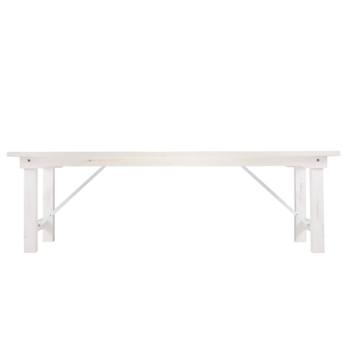 Farmhouse Dining Table 8ft – White Distressed Solid Pine with Folding Legs (Dining Room), Image 3
