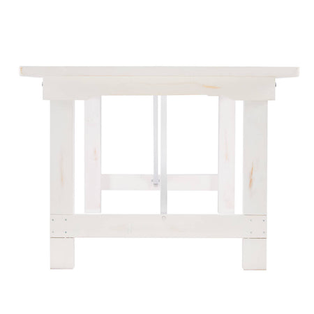Farmhouse Dining Table 8ft – White Distressed Solid Pine with Folding Legs (Dining Room), Image 5