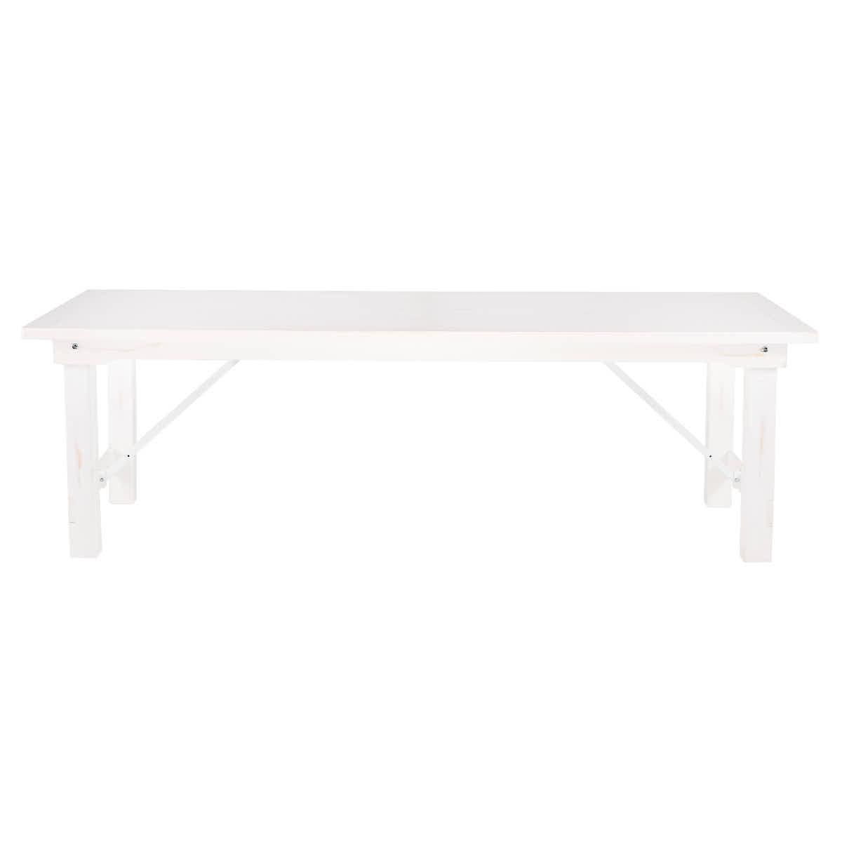 Farmhouse Dining Table 8ft – White Distressed Solid Pine with Folding Legs (Dining Room), Image 6